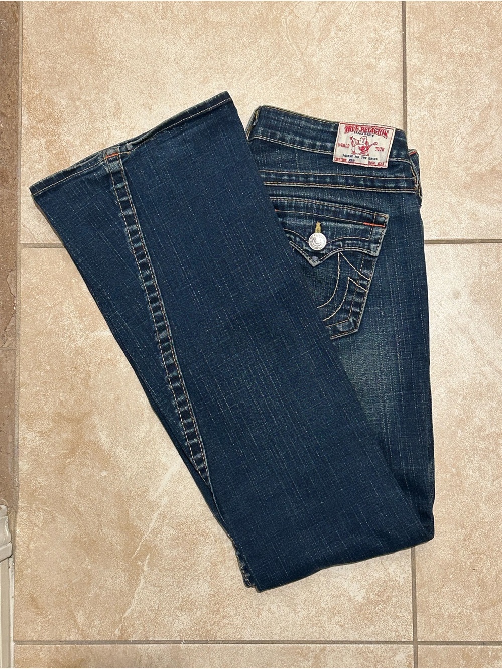 True Religion Joey Low Rise Flare Jean 29 or 31”x33” Twisted Inseam